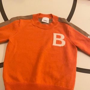 Kids Burberry shirt orange white and brown